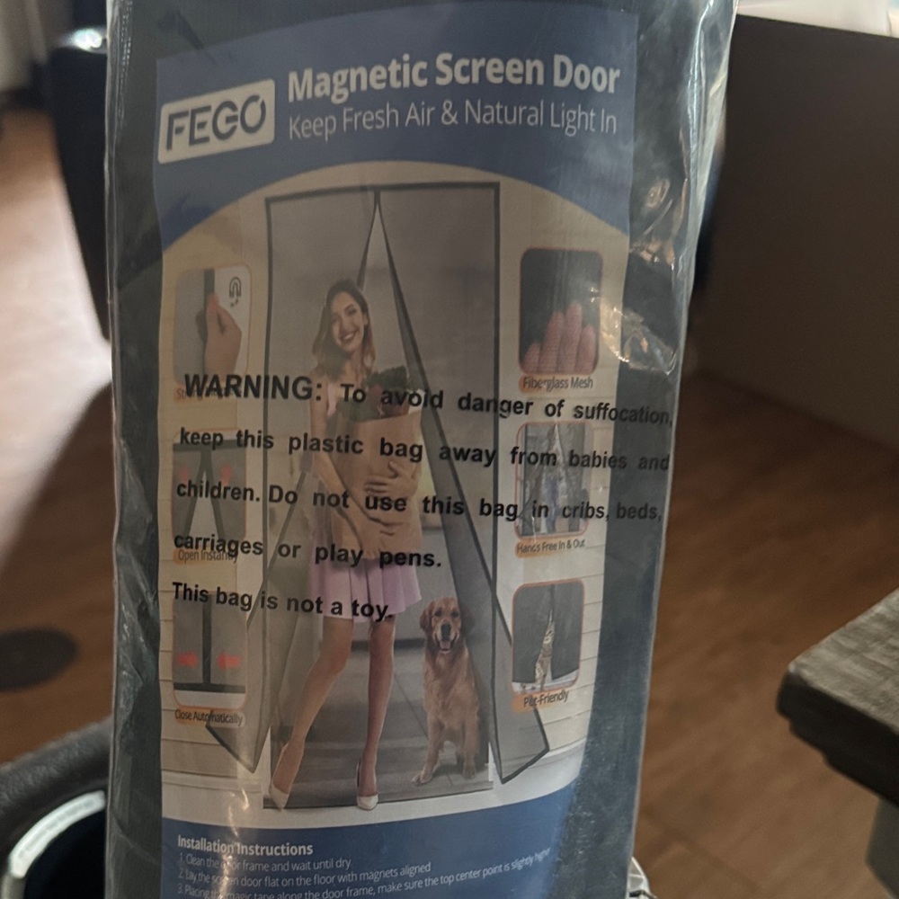 EGO Magnetic Screen Door - Black